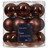 Kaemingk Palline di Natale in vetro, 4 cm, 18 pezzi, piccole palline per albero di Natale, 40 mm, marrone espresso