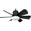 himmel Ventilatore da soffitto con illuminazione, 30 W, con attacco E27, ventilatore da soffitto a LED dimmerabile, silenzioso, per camera da letto e soggiorno, 3 marce, 6 plade (nero)