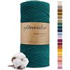 goldmariechen Petrol (blu petrolio) Corda macramè premium 3 mm x 100 m, 100% cotone, filo di cotone per fai da te, decorazione murale, acchiappasogni e artigianato