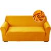 Highdi Copridivano Elasticizzato 1 Posti con Braccioli, Fodera per Divano, Universale Copridivani Copri Divano per Poltrone Mobili Sofa Protettore (Giallo Zenzero,1 Posti)
