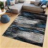 TAPISO Maya Tappeto Soggiorno Pelo Corto Design Moderno Motivo Astratto Sfumato Strisce tonalità Nero Blu Camera da Letto Cameretta Ufficio Salotto Oeko-Tex 200 x 250 cm
