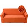 Highdi Copridivano Elasticizzato 2 Posti con Braccioli, Fodera per Divano, Universale Copridivani Copri Divano per Poltrone Mobili Sofa Protettore (Arancia,2 Posti)