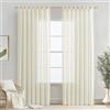 MIULEE Tende Voile Traspiranti Bianco Latte per interni, Tende con Passanti Minimaliste a Colori Puri in Finto Lino 2 Pezzi per Soggiorni e Camere da Letto, 140×245cm