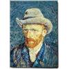 Giallobus - Quadro - Vincent Van Gogh - Autoritratto con cappello di feltro grigio - Tela Canvas Telaio Standard - 70L x 100l cm - Pronto da appendere - Quadri moderni per la casa