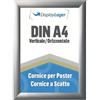 DisplayLager - Cornice a Scatto da 25 mm, Profilo in Alluminio e Disco di Protezione antiriflesso e Materiale di Fissaggio (A4, Argento)