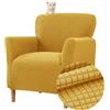 Highdi Copripoltrona Elasticizzato, Jacquard Club Poltrona Copridivano 1 posto con Braccioli, Cocktail Universale Morbido Fodera per Poltrona, Imovibile Lavabile per Hotel Salotto (Giallo)