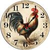 Horienteeon Orologio da parete vintage a forma di gallo con gallina, in legno, decorativo, per cucina, bagno, silenzioso, senza ticchettio, orologio decorativo a batteria, per casa, ufficio, soggiorno