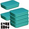 CNKHDZ Set da 6 contenitori con coperchio, contenitori impilabili con coperchio, contenitori in plastica per scaffali, cucina e bagno (Verde, 36.5 * 26 * 7.7cm)