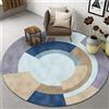 Highdi Tappeto Rotondo Salotto, Morbido Moderno Geometria Stampa Tappetini Antiscivolo Tappeto per Bambini Cameretta Cucina Casa Zona Balcone Tappet Tavolino (100cm,Circolo Blu)