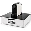 Generico Organizer per Macchina del Caffè con Cassetto Portaoggetti, Coffee Station Salvaspazio, Supporto Rialzato per Macchina del Caffè, Porta Capsule, Cialde, Zucchero e Accessori, 30x30x10 - Nero