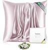 Texbee Silk feder per capelli e pelle, 1 Pezzo Entrambi i lati 22 momme Gelso Silk feder 40x40cm-rosa