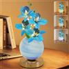 BVI BOOMERVIVI Lampada da tavolo a forma di orchidea, 3 colori, senza fili, dimmerabile al tatto, con lampada da vaso, luci LED decorative da tavolo, per festival, feste, decorazione per la casa (orchidea blu)