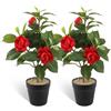 LEIMEND 2 Pezzi Fiori Artificiali fiori finti per decorazioni Rosso