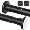 WELDUN Bastoni per tende estensibili Φ32 mm 98-290 cm con 2 basi a parete | Bastone per tenda da doccia senza foratura, resistente, asta di tensione per vestiti, barra appendiabiti per armadio, nero