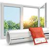 Solar Systems Pellicola Solare Anti Calore Esterna 50 x 100 cm | Pellicola riflettente a specchio argento con kit. Per finestre esterne & verande. Protezione solare, UV & calore.
