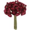 sourcing map Fiori artificiali di ranuncolo, 18 pezzi, rosso scuro, in finta seta, mazzi di fiori per bouquet fai da te, casa, matrimoni, centrotavola, composizioni floreali all'aperto