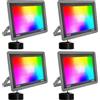Fosingut Faretto LED RGB Esterno 50W,Smart Faretti RGBCW Faro LED Cambia Colore/Controllo APP/Dimmerabile/Timer/Sinc Music/Impermeabile Proiettore Lampada Esterno Per Natale,Halloween,Disco,Festa-4pcs