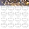 WIYETY Mini catena di luci a LED, 16 pezzi, colore bianco, con batteria, 2 m, 20 LED, per esterni, per fai da te, feste, bottiglie, regali, matrimoni, feste, Natale