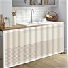 Highdi Tende per Armadietti Cucina Corta Autoadesiva, Tenda per Scaffale Cucina Antipolvere e Privacy per Tendina Sottolavello, Mobile Lavatrice, Armadio (Beige 3,80 * 140cm)