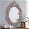 Lzuso Specchio da parete con cornice in legno marrone ovale, specchi vintage intagliati, specchi appesi decorativi in stile barocco rustico per parete, soggiorno, camera da letto, ingresso, 70x50 cm