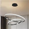 XINYASEE Lampadario a LED Creativo Lampada a Sospensione a Onda Lineare Dimmerabile,Metallo Moderna Lampadario per Soggiorno Sala Da Pranzo Camera,Retro Lampada A Sospensione Per Soggiorno, (Nero)