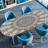 Highdi 3D Tovaglia Ovale con Bordo Elastico, Copritavolo Ovale con Antiscivolo Elastico Tovaglie Antimacchia e Impermeabile per Caffè Pranzo Giardino Esterno (Mandala d'epoca 3,122x173m)