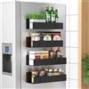 Refein Portaspezie magnetico per frigorifero, confezione da 4 ripiani magnetici, organizer da cucina mobile per barattoli di spezie e bottiglie di condimento