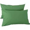 H HANSEL HOME 2 Pezzi Federe 45x90cm per Cuscino Letto in 100% Microfibra con Cerniera, Copricuscini Morbido e Trasparente - Verde Chiaro