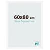 yd. Your Decoration - Cornice 60x80 cm - Bianco Opaco - Decorativa Parete in Legno con Vetro in acryl - Antiriflesso - 60x80 Cornice - Bologna