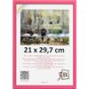 3-B - Cornice portafoto modello Lund in stile rustico, colore rosa scuro - 21 x 29,7 cm (A4) - con vetro acrilico