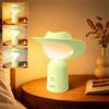 Gritin Luce Notturna Cappello Cowboy Originale, Lampada da Comodino a LED | 3 Colori Cura Occhi, Dimmerabile, Memoria, Lunga Durata, Lampada Scrivania Stilosa Ricaricabile per Camera da Letto-Ciano