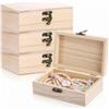 Dexpally 4 Pezzi Piccola Scatola Di Legno Con Coperchio, 15 X 10 X 5cm, Piccola Scatola Di Legno, Scatola Di Legno Con Coperchio E Cerniere, Scatola Di Legno Per Fai Da Te E Conservazione