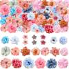 YinnFeen 70 Pezzi Teste di Fiori Artificiali, Rosa Blu Fiori Finti per Decorazioni 2-5 cm, Mini Fioris Artificiali di Seta per Fai da Te per DIY Scrapbooking Matrimonio Casa Artigianato