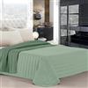 IlGruppone Trapuntino Bicolore Copriletto Prodotto Italiano Manopesca Duck Friendly Primavera Autunno Coperta Leggera Effetto Piuma (Verde-Salvia, Matrimoniale)