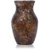 Eachave Vaso in vetro mosaico craquelé, marrone ambra, decorativo