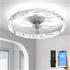 Aphyni Ventilatori da soffitto da 50cm con illuminazione,3 temperature di colore e 6 velocità,ventilatore da soffitto con lampada,moderno ventilatore da soffitto per camera da letto, soggiorno,cucina