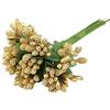 LIJUCAI 12 pz Artificiale Stame Zucchero Fiore Fatto A Mano Decorazione di Cerimonia Nuziale Pistillo FAI DA TE Ghirlanda Ricamo Confezione Regalo Scrapbooking Fiore Finto, Dorato