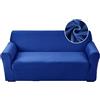 Highdi Copridivano Elasticizzato 3 Posti con Braccioli, Fodera per Divano, Universale Copridivani Copri Divano per Poltrone Mobili Sofa Protettore (Blu,3 Posti)