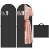 BUCOMTU 2 Pezzi Borsa Antipolvere per Abiti, Copriabiti Antipolvere, Custodie per Abiti LunghiBorsa da Abbigliamento, Borsa da Abbigliamento a cerniera lunga, 180 x 60 cm, Nero