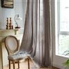 A.Monamour Tenda Interni Traslucido Semi Oscurante Boho Decorativo con Nappe a Righe Effetto Lino Tessuto Tende a Pannello Porta Finestra per Camera da Letto Soggiorno Cucina, 1 Pezzo, marrone scuro