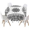 Highdi Tovaglia Rotonda Antimacchia, Tavolo Circolare Copertura Antipolvere Impermeabile Moderna Tovaglia Tonda per Buffet, Matrimonio, Ristorante, Festa (semplicità Bianca,Diametro 120cm)