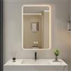 Generic Specchio da bagno a LED dimmerabile, 60 x 80 cm, rettangolare, da parete, con 3 impostazioni di colore, anti-appannamento, con sensore touch, per la decorazione della casa
