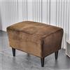 Highdi Elasticizzato Copri Pouf Rettangolare in Velluto Morbido Tinta Unita Copri Poggiapiedi Copertura Ottomana Coprisgabello Lavabile per Soggiorno, Camera da Letto (Marrone)