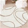 Highdi Tappeto Rotondo Salotto Geometria Morbido Tappetini Antiscivolo Tappeto per Bambini Cameretta Cucina Casa Zona Balcone Tappet Tavolino (80cm,Astratto Marrone)