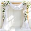 Sikweny Tulle Bianco Leggero E Liscio Tende Bianche 0,75 m x 6 m Tulle Design Bianco Riutilizzabile Addobbi Matrimonio Luce Soffusa Per Baby Shower Addio Al Nubilato Matrimonio Festa Famiglia