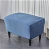 Highdi Elasticizzato Copri Pouf Rettangolare in Velluto Morbido Tinta Unita Copri Poggiapiedi Copertura Ottomana Coprisgabello Lavabile per Soggiorno, Camera da Letto (Blu Navy)