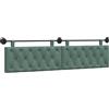 vidaXL Testiera sospesa con Luce LED Verde Mare Velluto, Letto Moderno, Testiera da Muro, Rivestita in Velluto, Legno Composito, Salvaspazio, Schienale Decorativo, Morbido