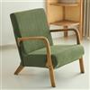 Highdi Copripoltrona Elasticizzato in Jacquard a Righe, Coprisedie Accent Lavabili per Soggiorno e Camera da Letto, per Poltrona Relax/Sedia a Dondolo con Braccioli in Legno (Verde)