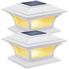 Siedinlar Lampione Solari da Giardino Esterno 2 modalità Luci LED Impermeabile per 4x4 5x5 6x6 Pali di legno Patio Giardino Decor Bianco 2 Pezzi
