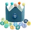 ZILZUFA Corona Compleanno per Bambini, Stoffa Cappellini Festa Compleanno Bambini con Numeri da 0 a 9, Corona Principessa Bambina, Coroncina Compleanno per Ragazzi e Ragazze (Verde)